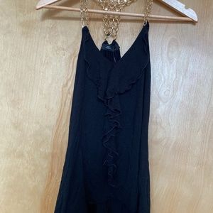 Black tank with chain sleeves